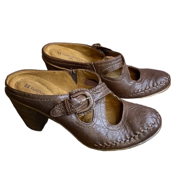 Naturalizer N5 Comfort Quantina Mary Jane Leather Buckle Clog Size 6.5 - Picture 1 of 17